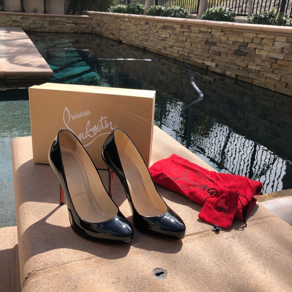 Christian Louboutin Elisa Black Patent Heels